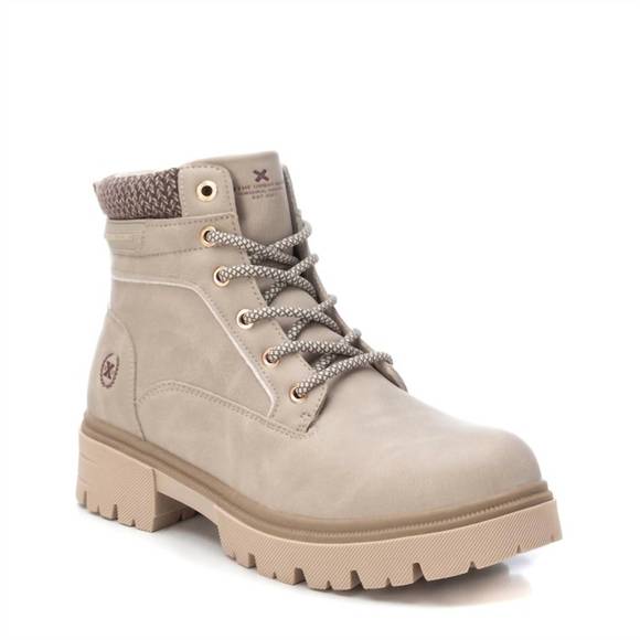 NEW XTI women's combat booties in beige - Picture 2 of 5